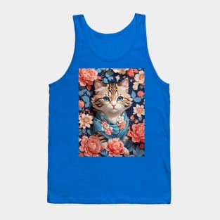 Cat in flowers Tank Top